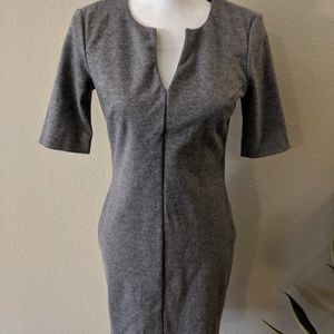 DVF Wool Grey Pencil Dress Size 6